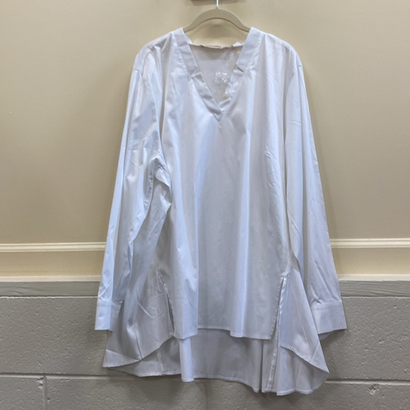 Soft Surroundings women’s plus size 2X white V-neck tunic top - Picture 1 of 5